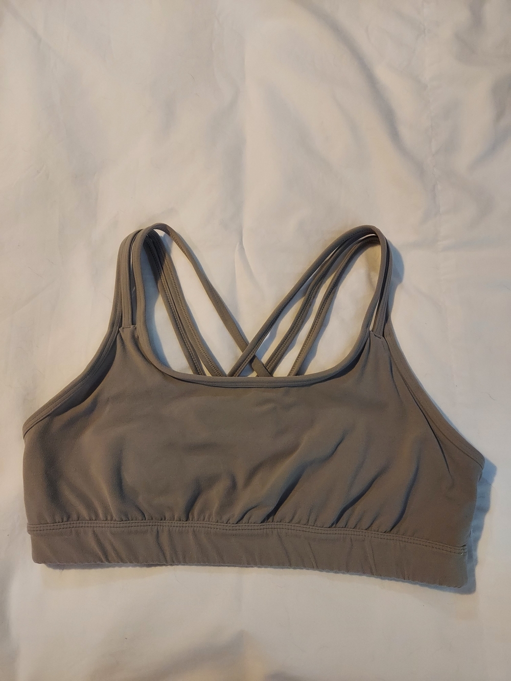 Athleta Fully Focused Strappy Sports Bra - Heather Grey - Size L